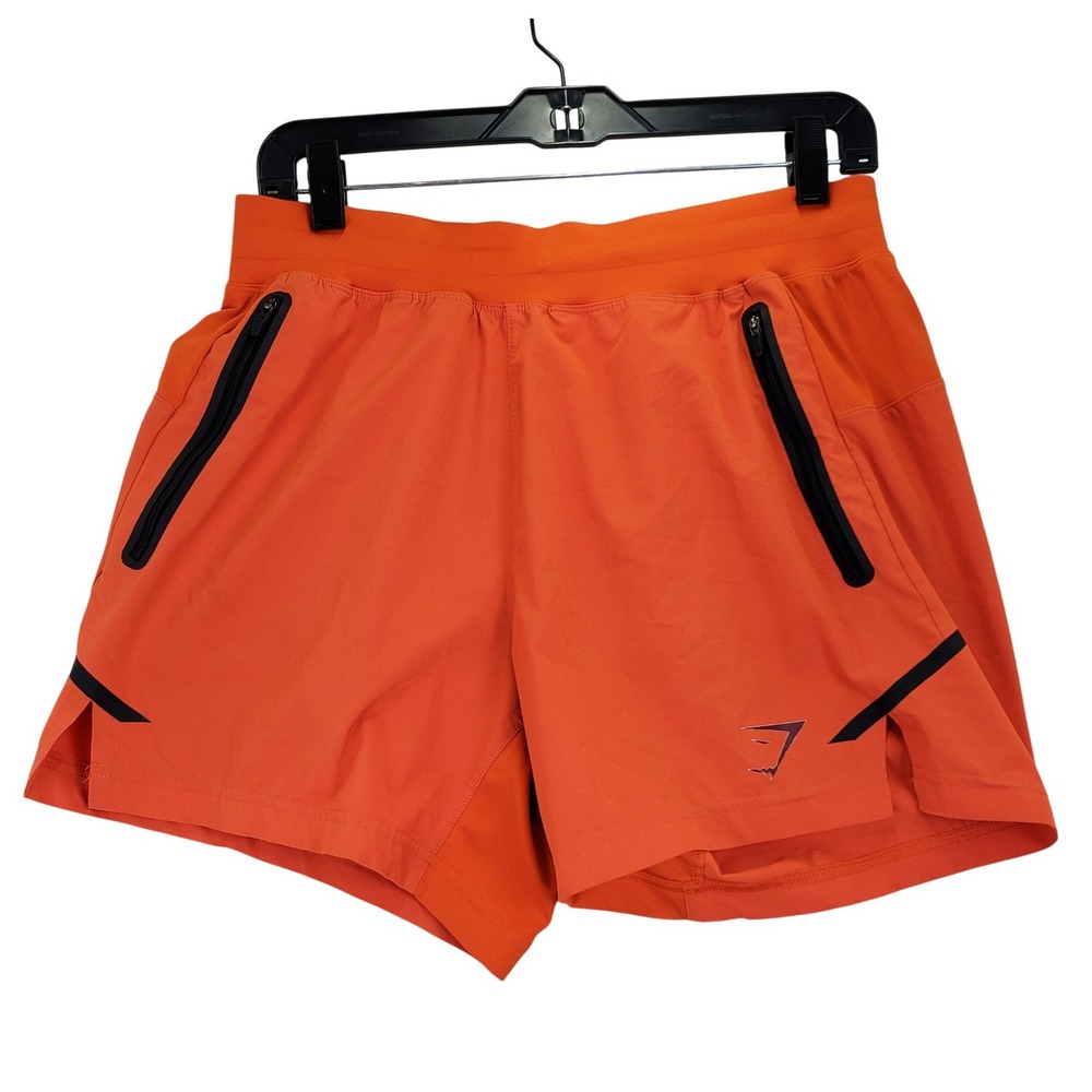 Gymshark Apex Shorts Mens Medium Orange Athletic Activewear Gym Training Workout